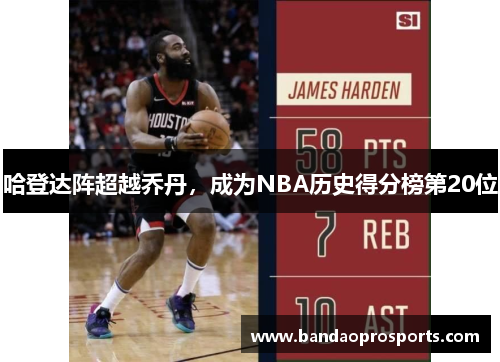 哈登达阵超越乔丹，成为NBA历史得分榜第20位